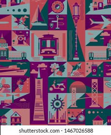 San-Francisco pattern seamless design graphic