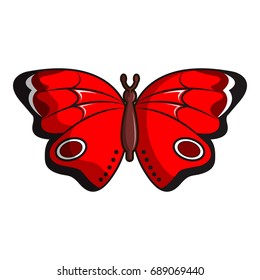 Sangaris butterfly icon. Cartoon illustration of sangaris butterfly vector icon for web design