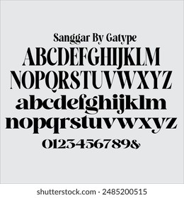 Sanggar serif font, which is iconic and skilled with many unique alternative styles, based on our experience as graphic designers working in many companies.