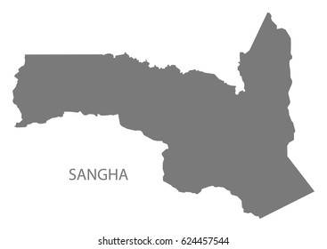 Sangha province of Congo Republic map grey illustration silhouette