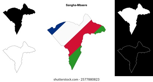 Sangha-Mbaere prefecture outline map set