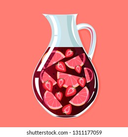 sangria drink red wine vector illustration