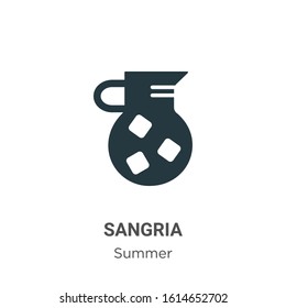Sangria glyph icon vector on white background. Flat vector sangria icon symbol sign from modern summer collection for mobile concept and web apps design.