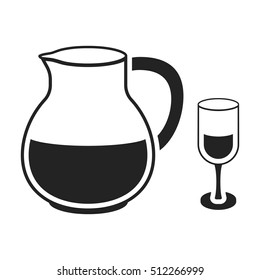 Sangria icon in black style isolated on white background. Alcohol symbol stock vector illustration.