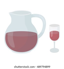 Sangria icon in cartoon style isolated on white background. Alcohol symbol stock vector illustration.