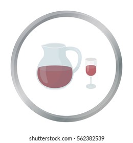 Sangria icon in cartoon style isolated on white background. Alcohol symbol stock vector illustration.