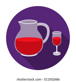 Sangria icon in flat style isolated on white background. Alcohol symbol stock vector illustration.