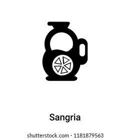 Sangria icon vector isolated on white background, logo concept of Sangria sign on transparent background, filled black symbol