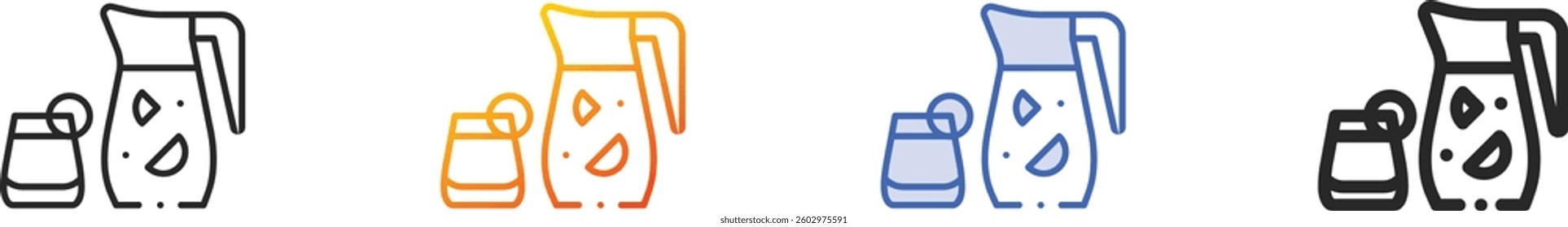sangria icon.Thin Linear, Gradient, Blue Stroke and bold Style Design Isolated On White Background