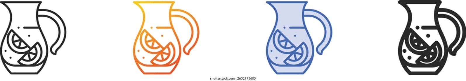 sangria icon.Thin Linear, Gradient, Blue Stroke and bold Style Design Isolated On White Background