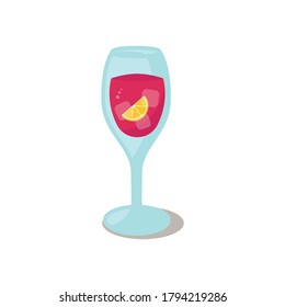 sangria logo design. vector illustration of a Spanish drink of red wine mixed with lemonade, fruit, and spices.