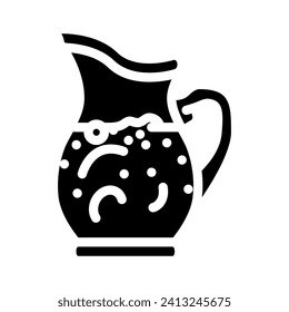 sangria pitcher spanish cuisine glyph icon vector. sangria pitcher spanish cuisine sign. isolated symbol illustration