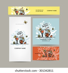 Sangria, spanish drink. Business cards design. Vector illustration