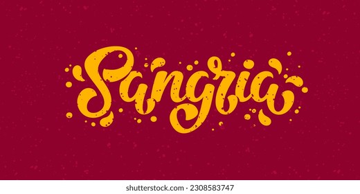 Vector Sangria Ilustración de letras sobre fondo de grano rojo