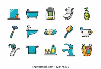 Sanitary and bathroom icons set,eps10