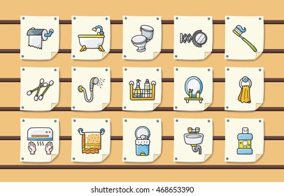 Sanitary and bathroom icons set,eps10