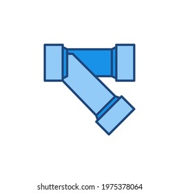 Sanitary Brass Filter for Water pipe Y Type vector concept colored icon or symbol