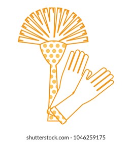 sanitary brush with gloves