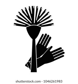 sanitary brush with gloves