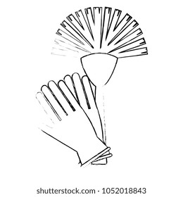 sanitary brush with gloves