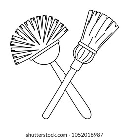 sanitary brush with mop
