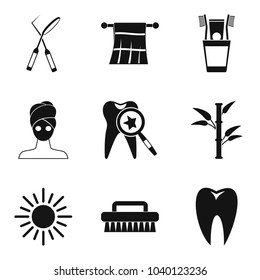Sanitary cleaning icons set. Simple set of 9 sanitary cleaning vector icons for web isolated on white background