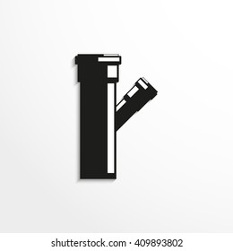Sanitary elements. Connector for sewer pipes. Vector illustration.