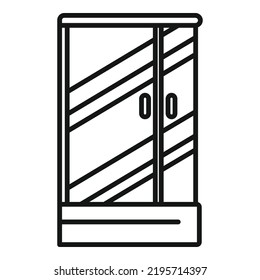 Sanitary equipment icon outline vector. Cabin stall. Interior furniture
