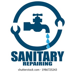 Sanitary fix logo Plumbing logo maintainance Repair Repairing Services sanitary 