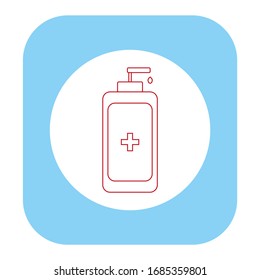 sanitary hand soap on white background