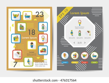 Sanitary icons set with long shadow,eps10