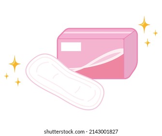 Sanitary napkin.　Woman.　Vector illustration.