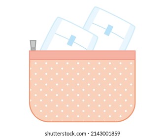 Sanitary napkin.　Woman.　Vector illustration.