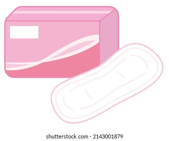 Sanitary napkin.　Woman.　Vector illustration.