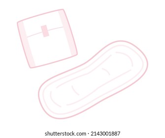 Sanitary napkin.　Woman.　Vector illustration.
