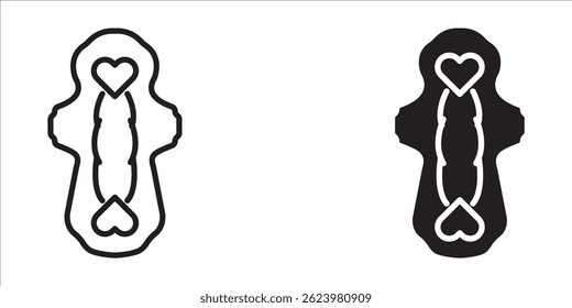 Sanitary napkin icon in four variations. Vector illustration.