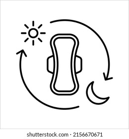 Sanitäre Servietten-Ikone. Vektorsymbol für hygienische Pads. Frau Sanitär-Serviette. Vektorgrafik auf weißem Hintergrund