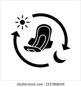 Icono de servilleta sanitaria. Icono vectorial de almohadilla sanitaria. Toalla higiénica para mujeres. ilustración vectorial sobre fondo blanco