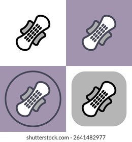 Sanitary napkin icon symbol - Sanitary napkin for human hygiene treatment vector illustration.