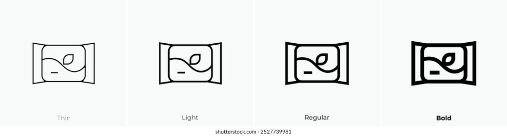 sanitary napkin icon. Thin, Light Regular And Bold style design isolated on white background