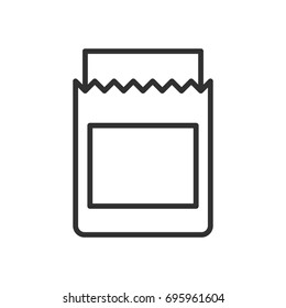Sanitary napkin in packaging. Linear icon