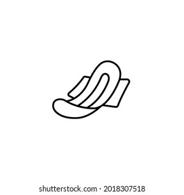 Sanitary napkin simple thin line icon vector illustration