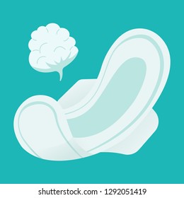 Sanitary Napkin Vector Background. Realistic Detailed Sanitary Napkin with Wings Health and Hygiene Necessary Product for Menstruation Female Period. Vector illustration