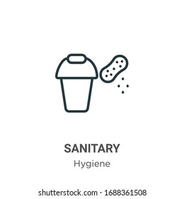Sanitary outline vector icon. Thin line black sanitary icon, flat vector simple element illustration from editable hygiene concept isolated stroke on white background