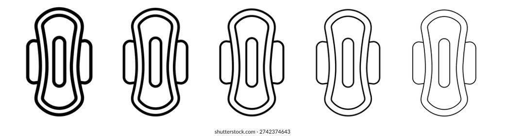 Sanitary pad icon logo. Black line icon, vector illustrations.