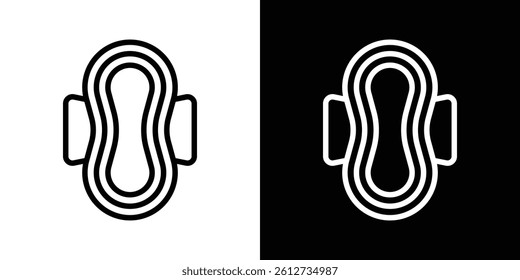 Sanitary pad icon set. Black illustration isolated for graphic and web design