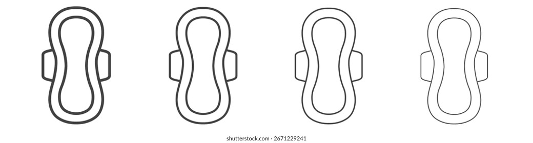 Sanitary pad icon. Thin line icon for website design and development, app development.