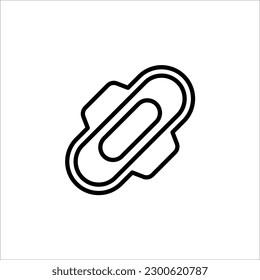 Icono de almohadillas sanitarias con alas. Ilustración del vector sobre fondo blanco