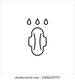 Icono de almohadillas sanitarias con alas. Ilustración del vector sobre fondo blanco
