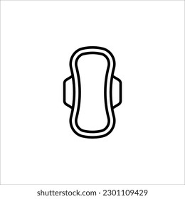 Sanitary pad icon with wings. Vector illustration on white background